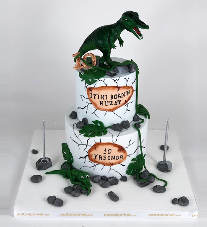 dinazor pastası, t-rex pastası, doğum günü pastası modelleri