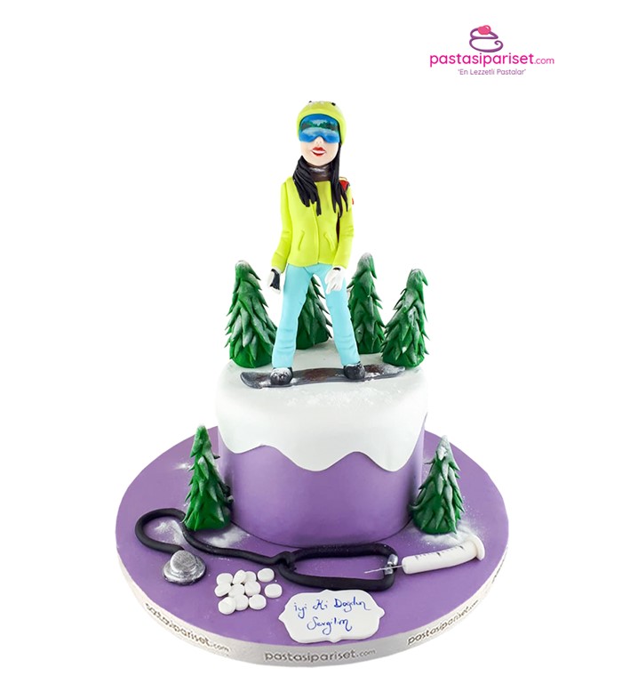 kayakçı pastası, hobi pastası, yetişkin pasta modelleri