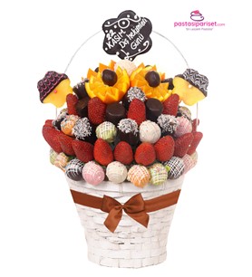 meyve sepeti, meyve bahçesi, bonnyfood, çikolatalı, hediye