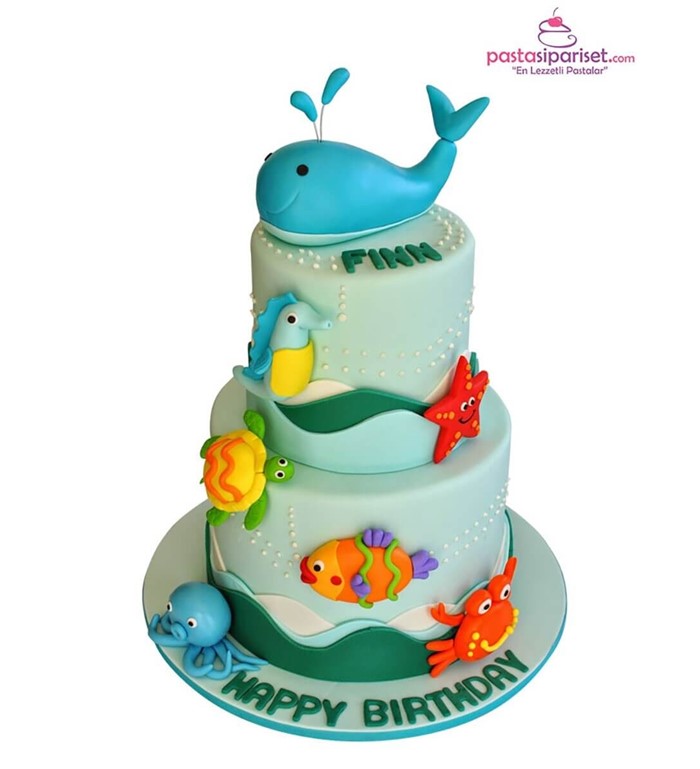 balık pastası, balina pastası, deniz canlıları pastası