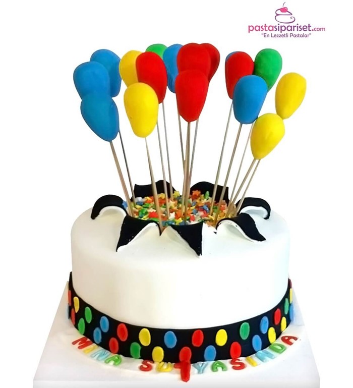 balonlu pasta modelleri, çocuklar için pasta görselleri