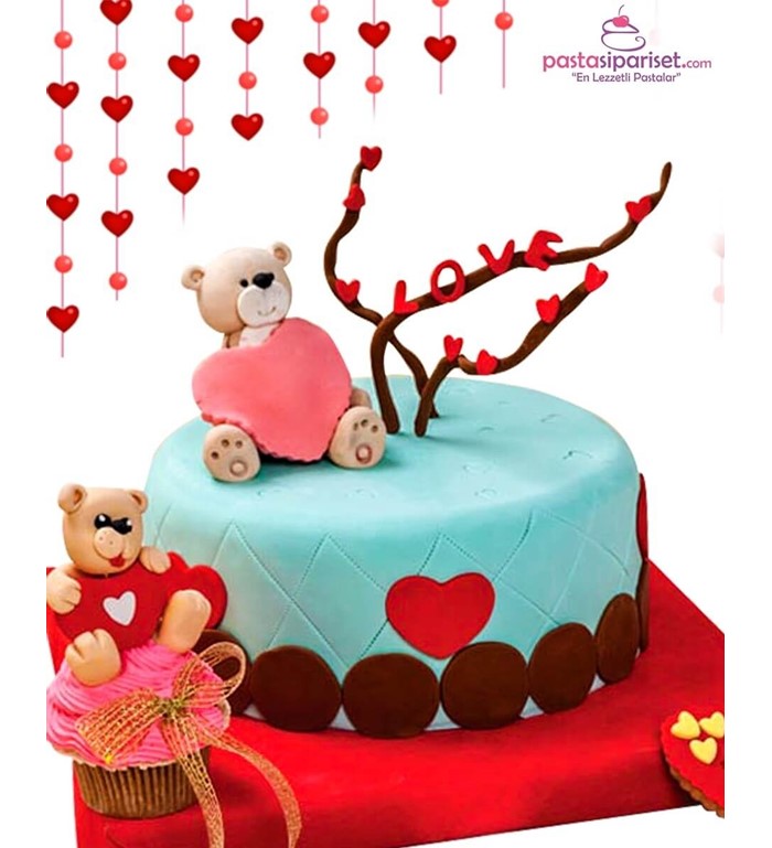 Butik pasta, pasta, sevgili pastası, ayıcıklı pasta, kalpli