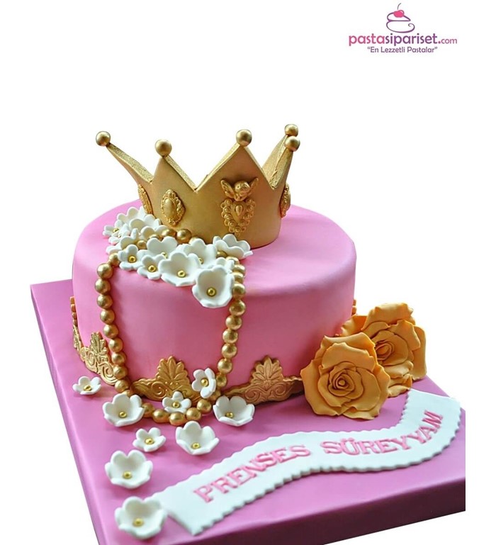 Butik pasta, pasta, kız pasta, taçlı pasta, prenses pasta