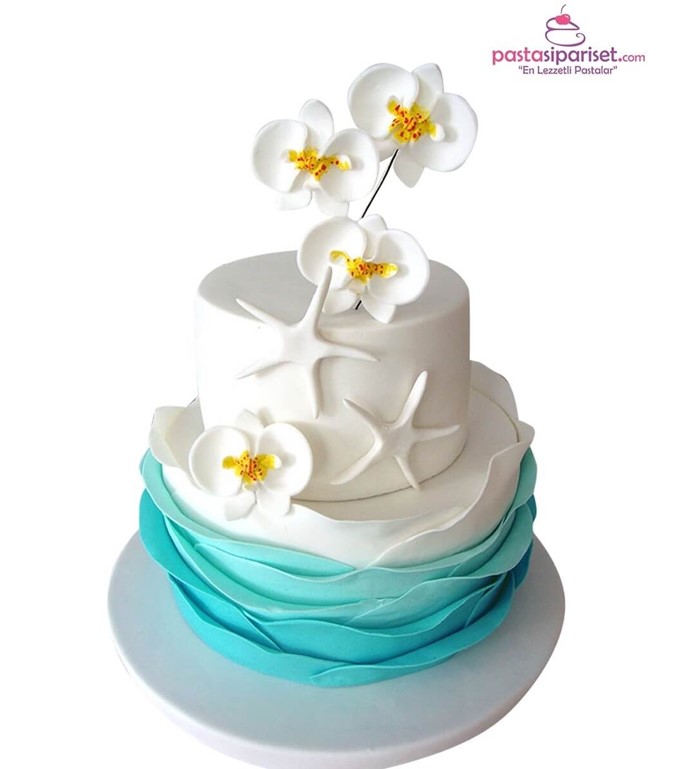 deniz pastası, orkide, sevgili pasta modelleri, özel tasarım