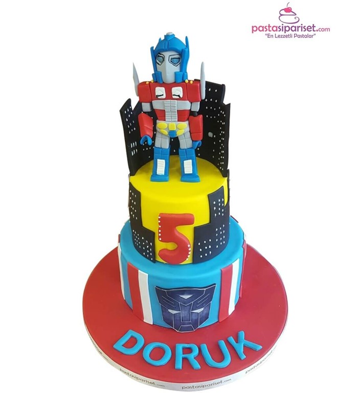 transformers pastası, butik pasta, optimus prime pastası