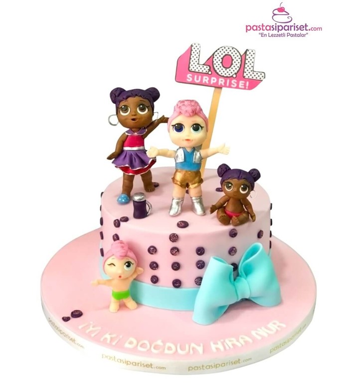 Butik pasta, pasta, kız çocuk, lol bebek, özel tasarım