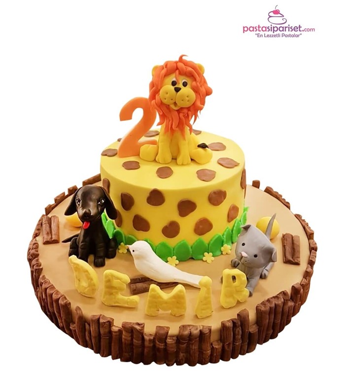 Butik pasta, pasta, rakamlı, çocuk, hayvanlar, aslan