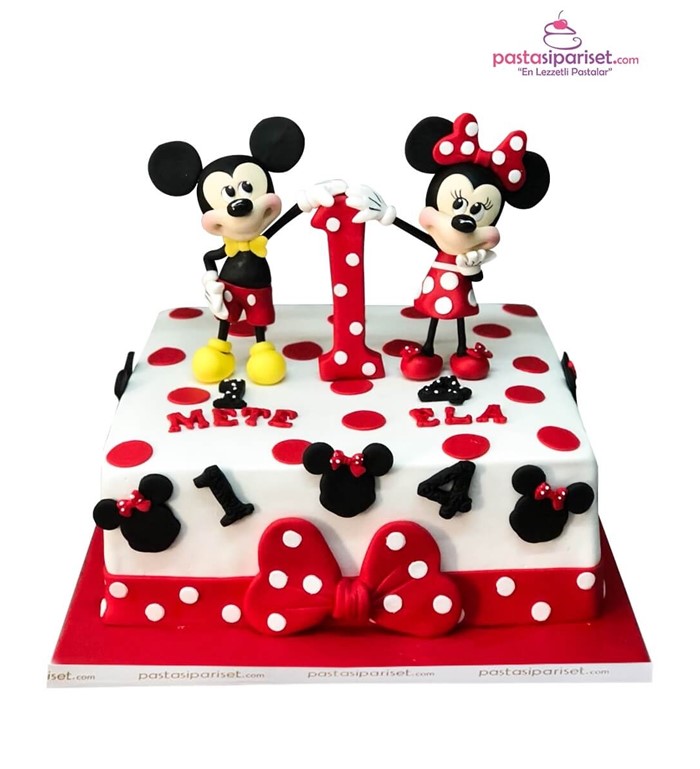 Butik pasta, rakamlı pasta, mickey mouse, minnie mouse