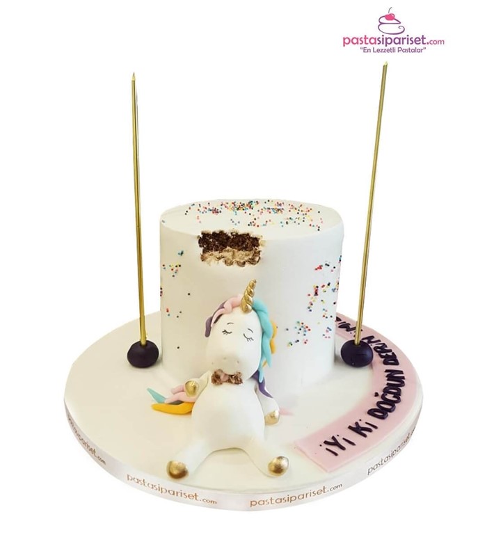 Butik pasta, pasta, kız çocuk, unicorn, özel tasarım, rakam