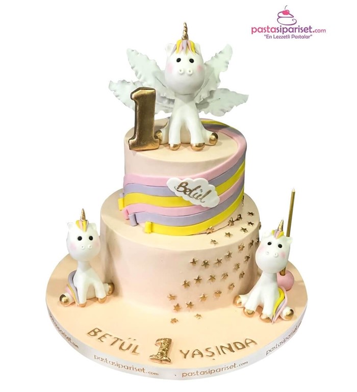 Butik pasta, pasta, rakamlı, unicorn pastası, kız bebek