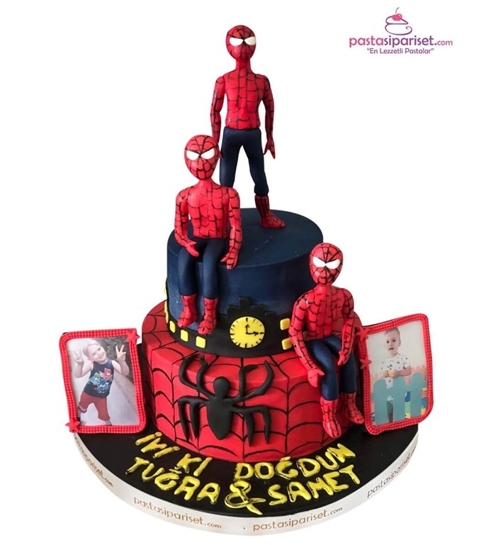 Butik pasta, pasta, erkek pastası, çizgi film, örümcek adam