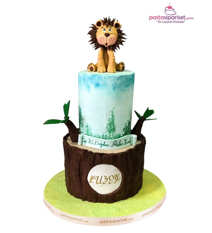 Butik pasta, pasta, çocuk, bebek pastası, aslanlı pasta