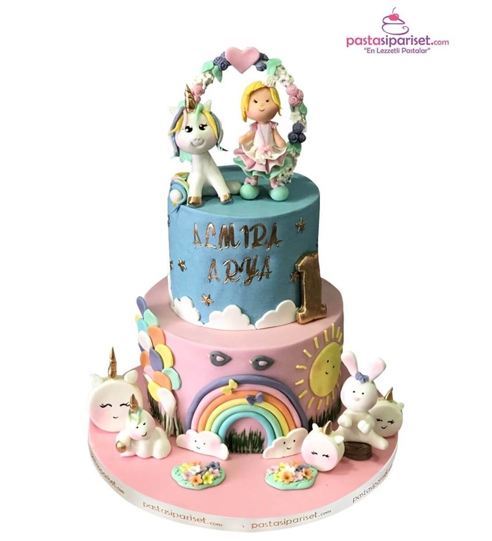 Butik pasta, pasta, rakamlı, kız pastası, unicorn pastası