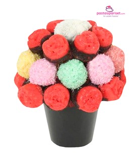 kek sepeti, çiçek sepeti güllü sepet, truff sepeti