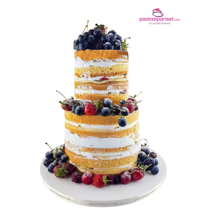 naked cake, meyveli pasta, sade pasta, çilekli pastalar