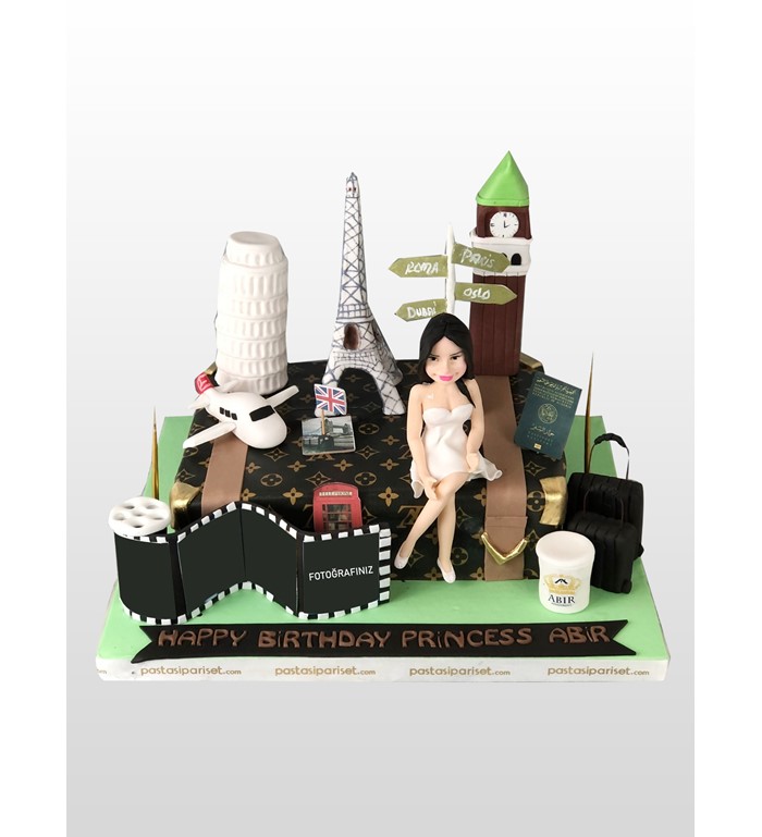 dünya turu figürlü doğum günü pastası, doğum günü pastası