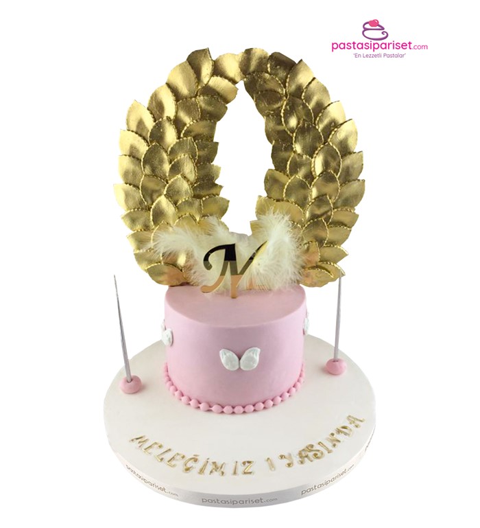 1 yaş pastası, altın kanatlı pasta, pasta modelleri, online