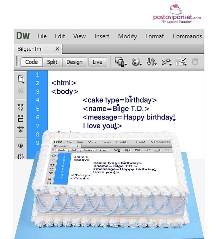 resimli pasta, yetişkin pastası, yazılımcı pastası