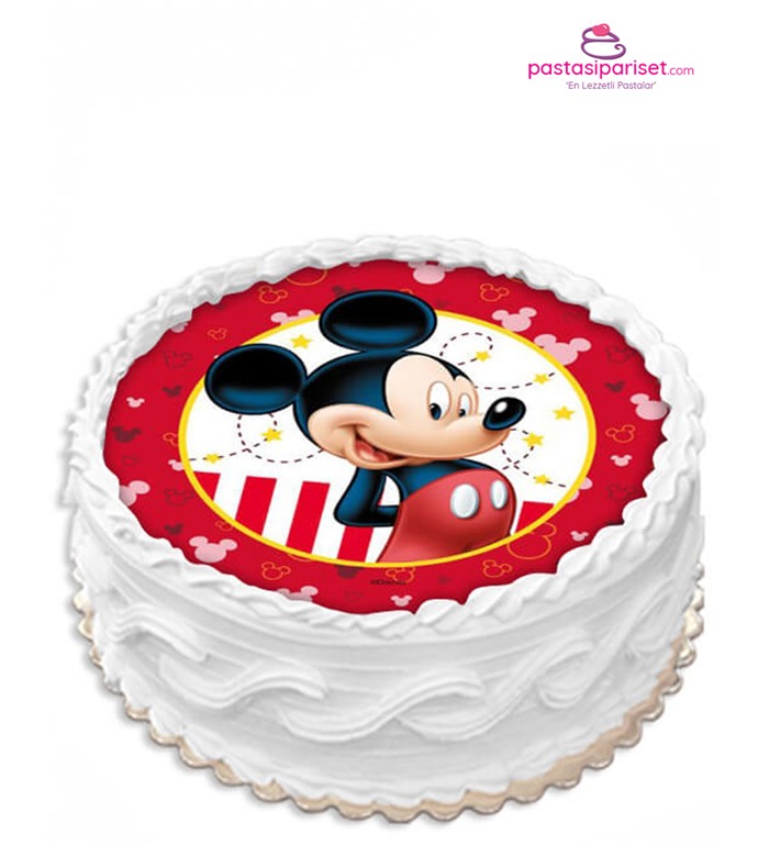 Sevimli Mickey Mouse, çizgi film pastası, erkek pasta, özel