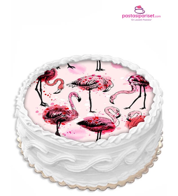 flamingo pastası, resimli pasta, online pasta, acil pasta
