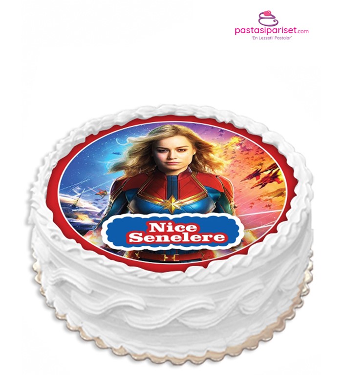 Kaptan Marvel, film pastası, özel tasarım, online pasta