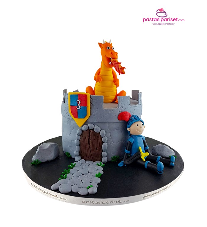 prens pastası, ejderhalı pasta, rakamlı pasta, doğum günü-