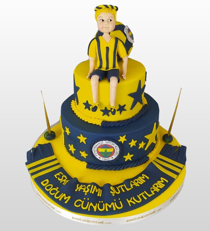 Fenerbahçe figürlü doğum günü pastası, doğum günü pastası