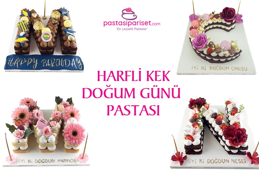 harfli doğum günü pastası, harfli kek pasta 