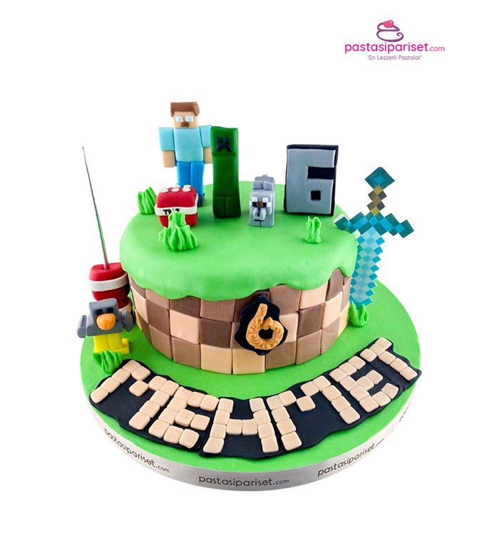 minecraft, oyuncu pastaları, gamer pasta modelleri 