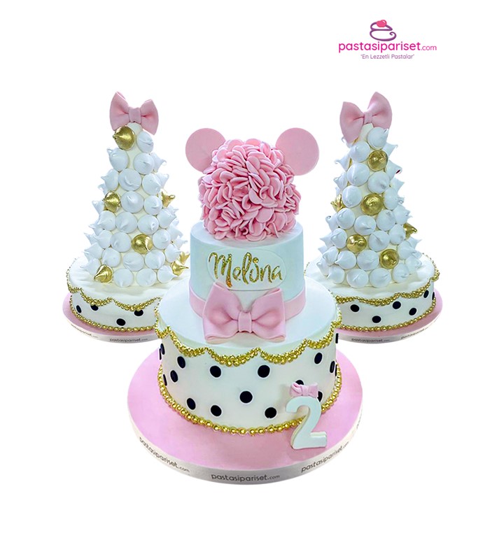 minnie mouse, konseptli pastalar, kızlara pasta modeli