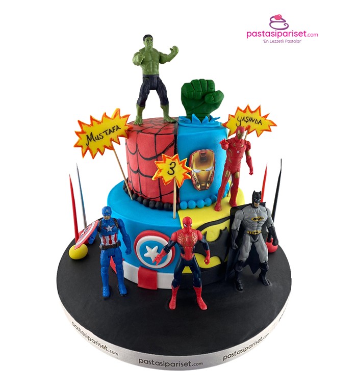oyuncaklı pasta, avengers pastası, yenilmezler pastası