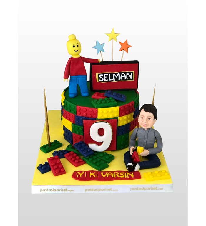 lego ve figürlü doğum günü pastası, doğum günü pastası