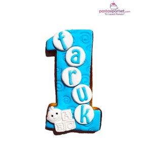 mavi bir rakamı kurabiye, 1 rakamlı kurabiye örnekleri