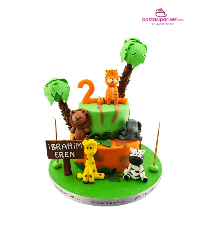 hayvan pastası, hayvan pasta modelleri, safari pasta