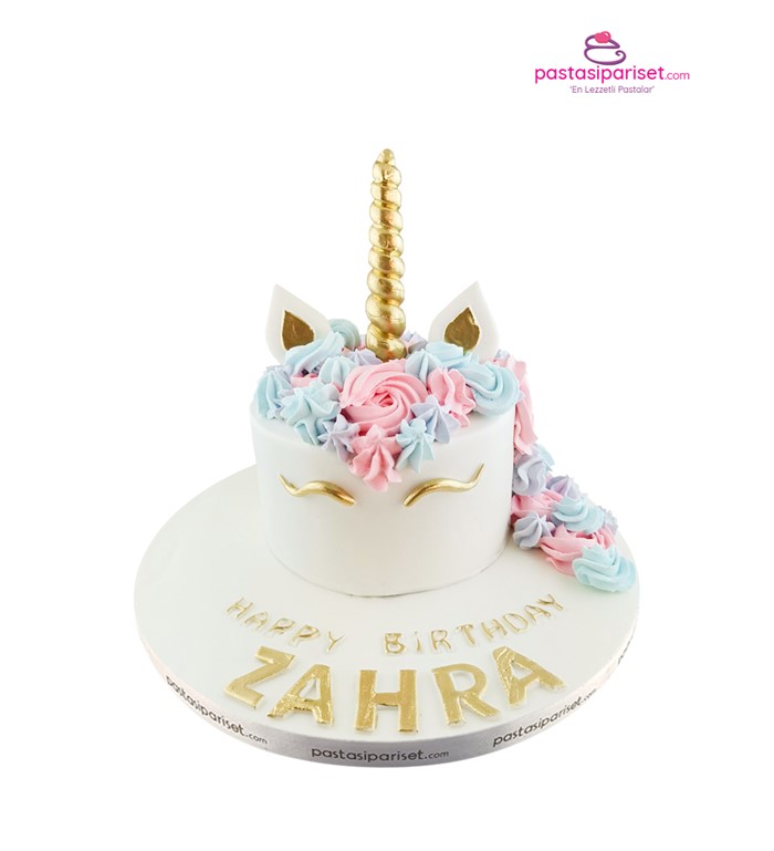 unicorn, renkli pasta, kız çocuk pastası, unicornlu pasta