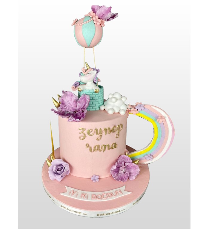 unicorn doğum günü pastası, unicorn pasta
